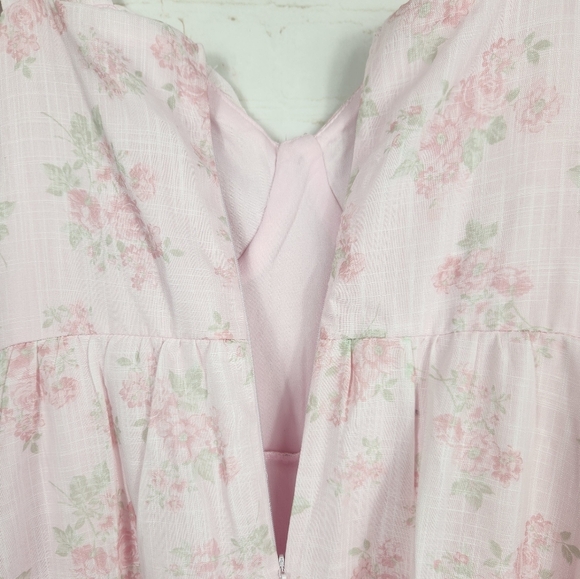 Francesca's Preppy Ellena Tie Strap Ruffle Tiered Midi Milkmaid Dress in Pink M - Picture 13 of 16